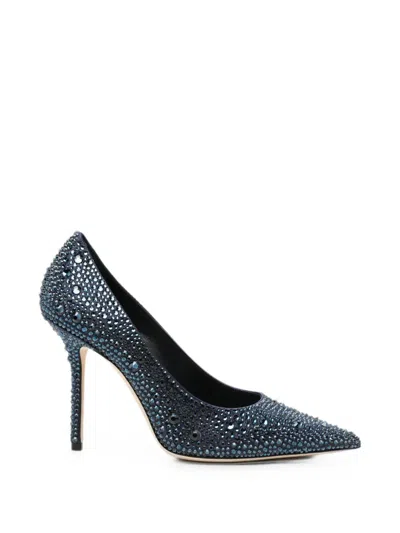 Jimmy Choo Love Crystal-embellished Pumps In Blue
