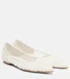 Jimmy Choo Love Embellished Mesh Point-toe Ballet Flats In White