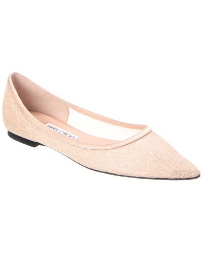 Jimmy Choo Love Glitter Flat In Pink