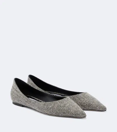 Jimmy Choo Love Herringbone Ballet Flats In Multi