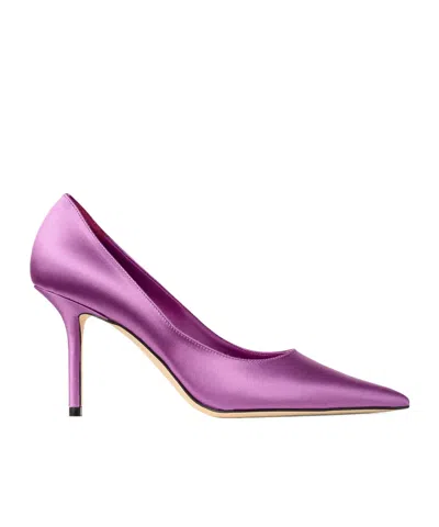 Jimmy Choo Love 85 Pointed-toe Slip-on Pumps In Purple