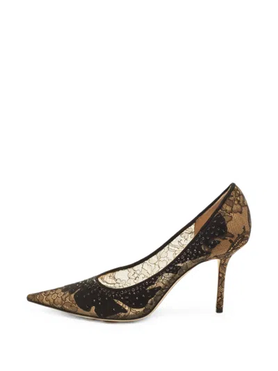 Pre-owned Jimmy Choo Love Lace Heeled Pumps In Black