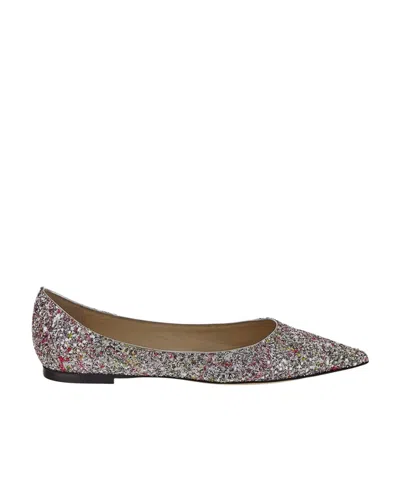 Jimmy Choo Love Leather Ballerina Pumps In Multicolor