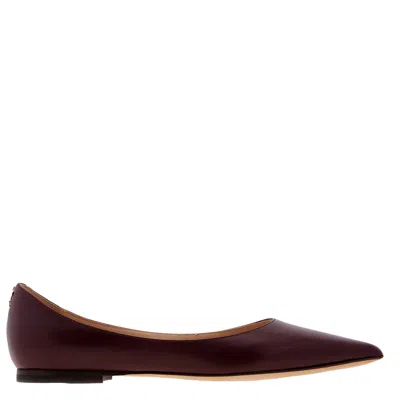 Jimmy Choo Love Leather Ballerinas Flats In Brown