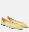 Jimmy Choo Love Leather Ballet Flats In Yellow