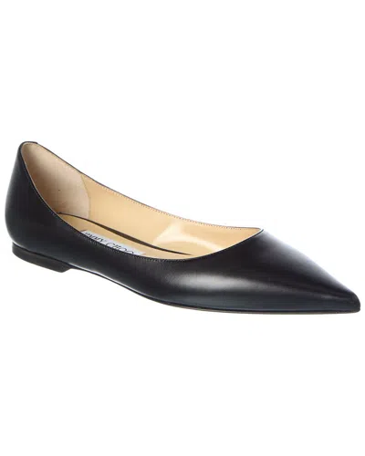 Jimmy Choo Love Leather Flat In Black