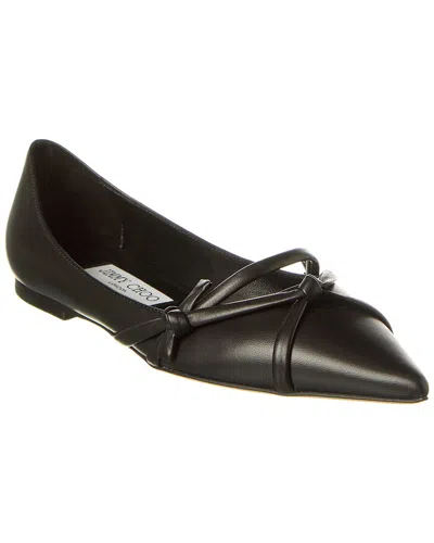 Jimmy Choo Love Leather Flat In Black