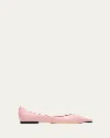 Jimmy Choo Love Leather Pointed-toe Flats In Pink