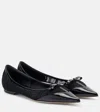 Jimmy Choo Love Leather-trimmed Mesh Ballet Flats In Black