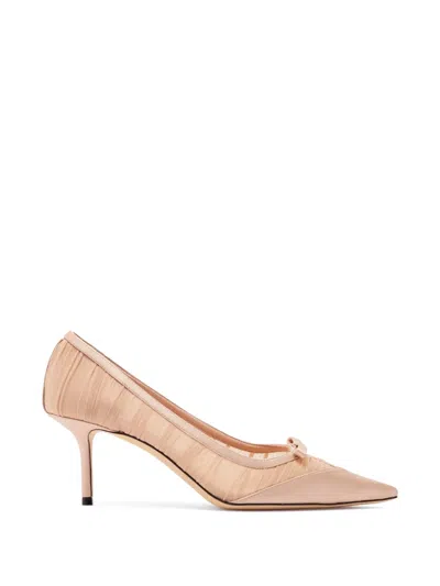 Jimmy Choo Love Mesh 65 Satin And Tulle Pumps In Gold