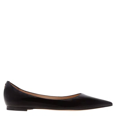 Jimmy Choo Love Patent Ballerinas Flats In Black