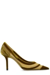 Jimmy Choo Love 85 Velvet-trimmed Pumps In Neutro