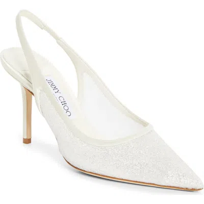 Jimmy Choo Bridal Love Leather Slingback Pumps In White