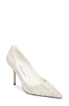 Jimmy Choo Pointed Toe Stiletto Heel Textured Pattern In Gray