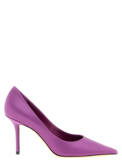 Jimmy Choo Love 85 Pointed-toe Slip-on Pumps In Purple
