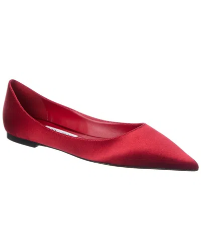 Jimmy Choo Love Satin Ballerina Flat In Red