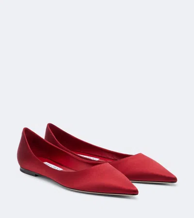 Jimmy Choo Love Satin Ballerina Flat In Multi