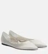 Jimmy Choo Love Satin Ballet Flats In Silver