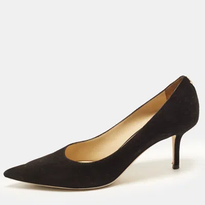 Pre-owned Jimmy Choo Love Size 38.5 Black Suede Pumps