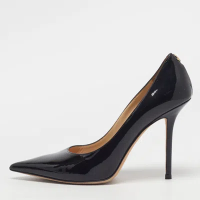 Pre-owned Jimmy Choo Love Size 40 Black Patent Leather Pointed Toe Pumps