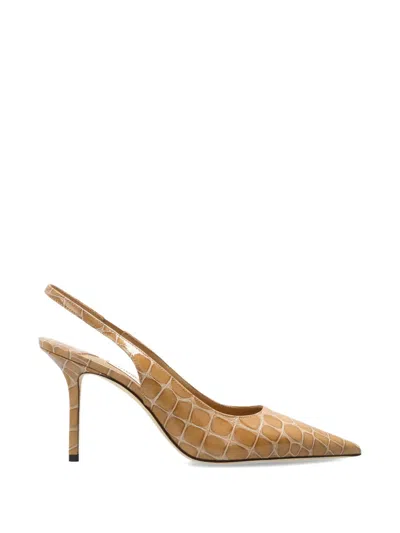 Jimmy Choo Love Slingback Pointed Leather Pumps In Brown
