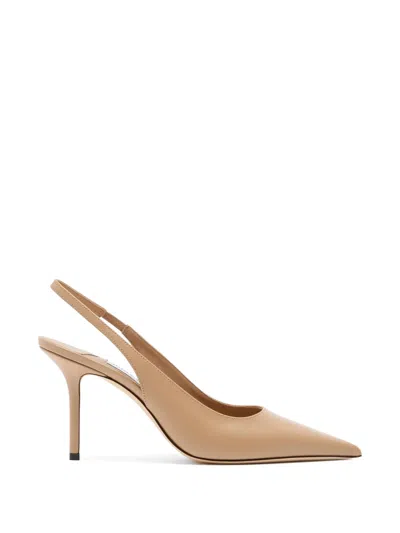 Jimmy Choo 85mm Love Leather Slingback Pumps In Brown