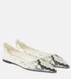 Jimmy Choo Love Snake-effect Leather Ballet Flats In Multicoloured