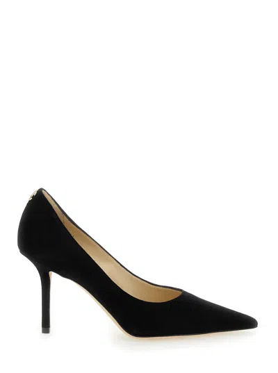 Jimmy Choo Love Suede Stiletto Pumps With 8.5 Cm Heel In Black