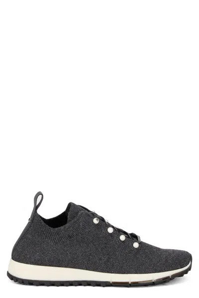 Jimmy Choo Low Cashmere Sneakers In Black