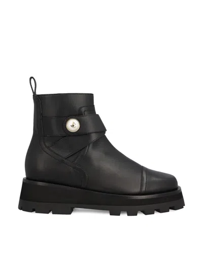 Jimmy Choo Meena Leather Ankle Boots In Black