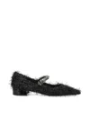 Jimmy Choo Bing Feather-embellished Ballet Flats In Black
