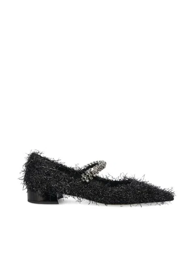Jimmy Choo Bing 25 Crystal-embellished Tinsel Pumps In Black
