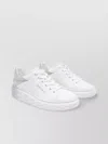 Jimmy Choo Low Top Leather Sneakers With Metallic Heel