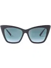 Jimmy Choo Womens E9o Dark Grey Shaded Lucine Cats Eye Acetate Sunglasses In Schwarz