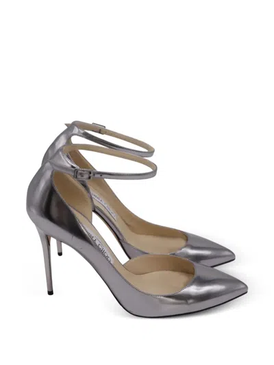 Pre-owned Jimmy Choo Lucy Pointed Pumps In Silver