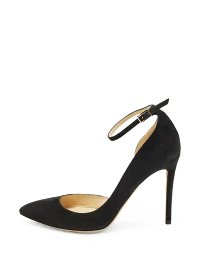 Pre-owned Jimmy Choo Lucy Pointed-toe Heeled Pumps In Black