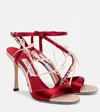 Jimmy Choo Lula 100 Crystal-embellished Satin Sandals In Red