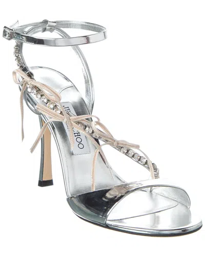 Jimmy Choo Lula 100 Leather Sandal In Silver