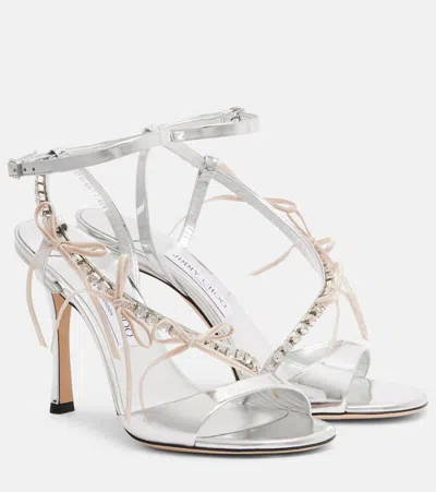 Jimmy Choo Lula 100 Metallic Leather Sandals In Multi