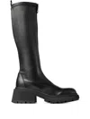 Jimmy Choo Lune Low Heels Boots In Black Leather In Black