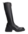 Jimmy Choo Lune Low Heels Boots In Black Leather In Multi