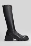 Jimmy Choo Lune Low Heels Boots In Black Leather In Black