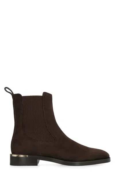 Jimmy Choo Luxurious Suede Chelsea Boots For Women In Brown