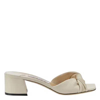 Jimmy Choo Lyn 45 Nappa Leather Mules In Neutral