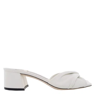 Jimmy Choo Lyn 45 Nappa Leather Mules In White