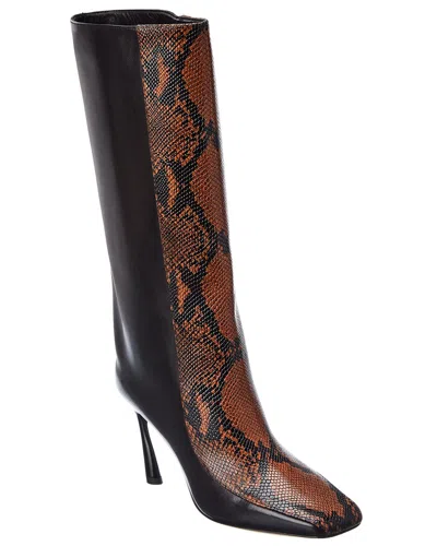 Jimmy Choo Mabyn 85 Snake-embossed Leather Boot In Brown