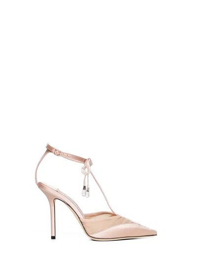Jimmy Choo Macaron Afia Mesh 100 Pumps In Neutral