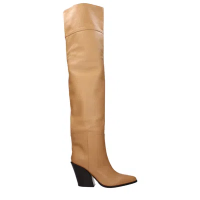 Jimmy Choo Maceo Women's Boots Leather Beige/caramel In Multi