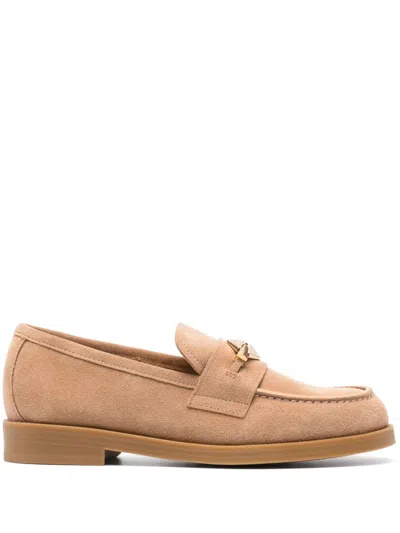 Jimmy Choo Maddie Diamond Loafers In Brown