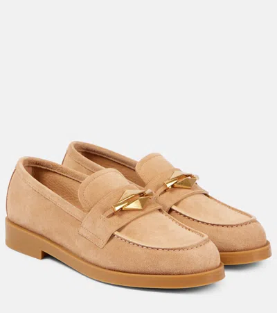 JIMMY CHOO MADDIE DIAMOND SUEDE LOAFERS